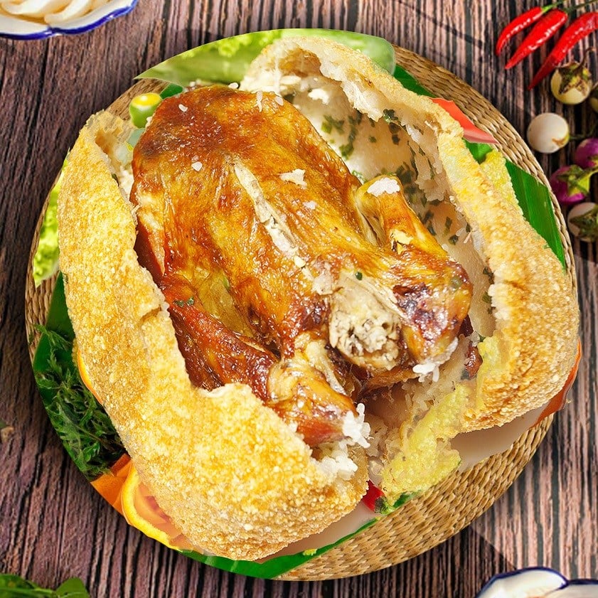 하노이 최고의 15가지 요리 - 하노이 투어에서 꼭 먹어봐야 할 요리 120 통 찹쌀 치킨 - 맛있고 시각적으로 매력적입니다.