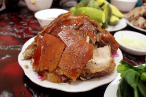 Armpit Pork with sweet meat and crispy skin
