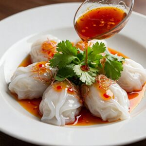 Delicate white rose dumplings, a unique Must-Try Food in Hoi An.