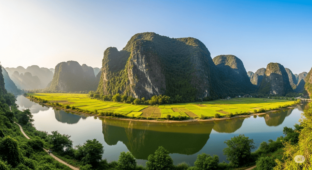 Panoramic view of Ninh Binhs limestone mountains Vietadvisor