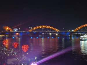 See dragon bridge fire show on Bach Dang Street 2