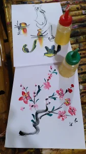 Paint the silk before assembling to make the lantern truly yours