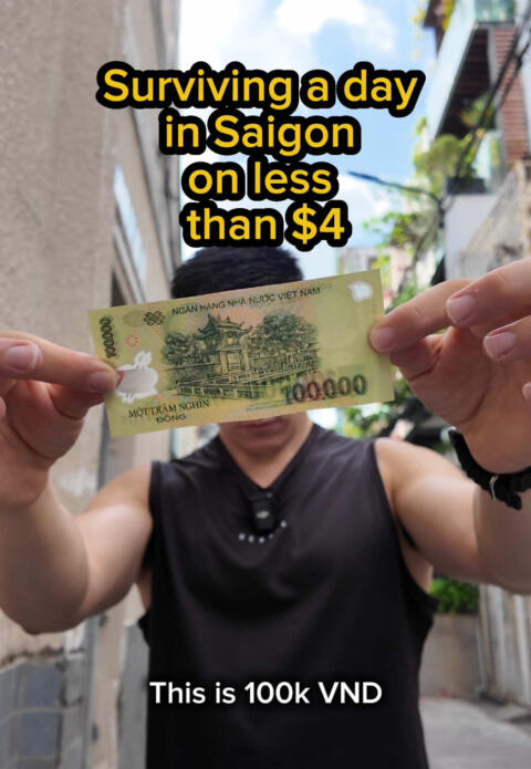 Surviving a day in Saigon on less than $4  Could you survive a whole day on that in Saigon?  I tried it and got a coffee, a full cơm tấm breakfast, a B&aacute;nh Bao for lunch, and banh mi for dinner.  Everything under budget, totalling 93k VND ($3.56 / &pound;2.65), and honestly everything slapped 🔥 #vietnamfood #streetfood #budgetchallenge #saigoneats #vietnamtravel #cheapmeals #hochiminhcity