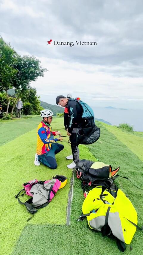 Come and fly. Go Da Nang!  The enchanting 360 views up above, experience the paragliding, must try when visiting Da Nang, Vietnam. #danang #paragliding #vietnam #adventure #hanoi 