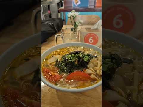 Delicious vegan B&uacute;n Ri&ecirc;u at Zera 7 Restaurant in Hanoi &mdash; flavorful, healthy, and perfectly seasoned.