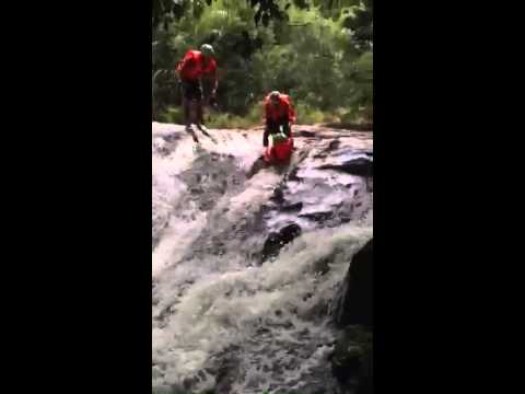 Canyoning Dalat, Vietnam sliding in waterfall 6 years Ivan