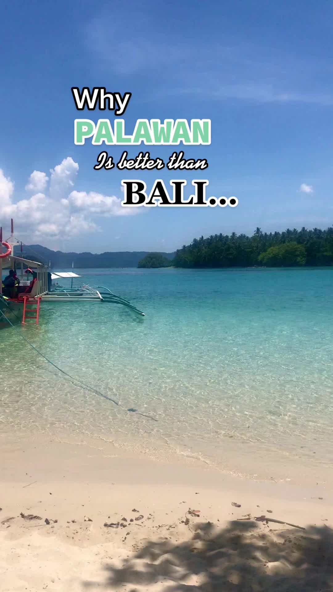 Palawan in the Philippines is better than Bali ✨ No one can convince me otherwise 😆   You will likely need to get flights to Manilla and then use a domestic carrier to fly to  Puerto Princessa or el Nido, the two airports on Palawan island.   #thetravelmum #palawan #bali #palawanphilippines #balitravel #cheaptravel #cheaptravelideas #travelbucketlist 