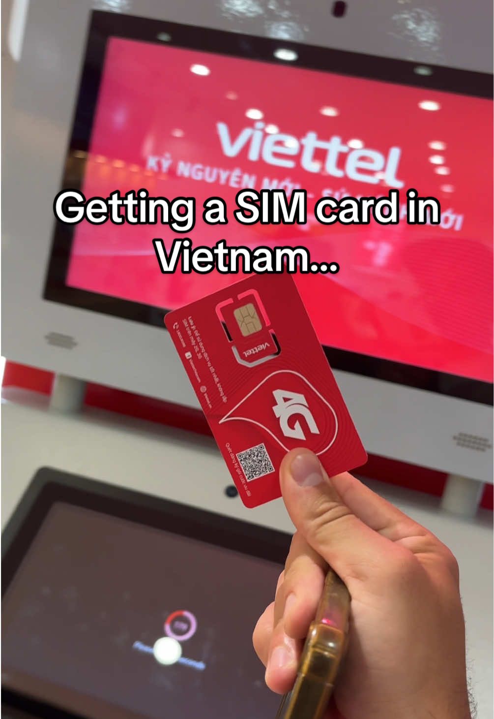 Best way to get a SIM card in Vietnam 🇻🇳 #travel #vietnam #simcard #hanoi #backpacking #viettel #phone 