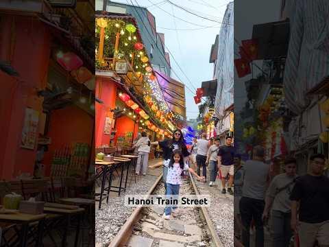 Hanoi Train Street tour in 50 seconds | Vietnam #shorts #travel #hanoi
