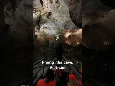Exploring Phong Nha cave via river, Vietnam #travel #kidsoutdoor #caveexplorer #boat