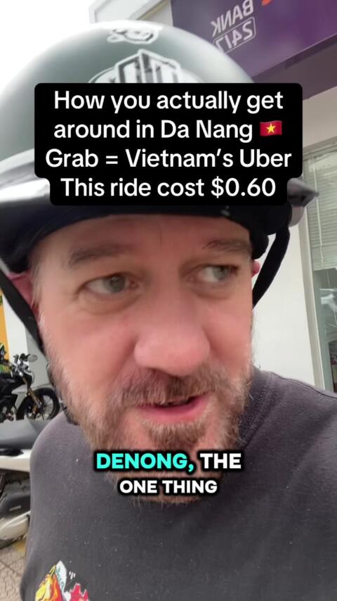 This is normal here. Grab is how you get around in Vietnam 🇻🇳 cars, bikes, food, groceries. This ride home? $0.60. Daily life in Da Nang.
