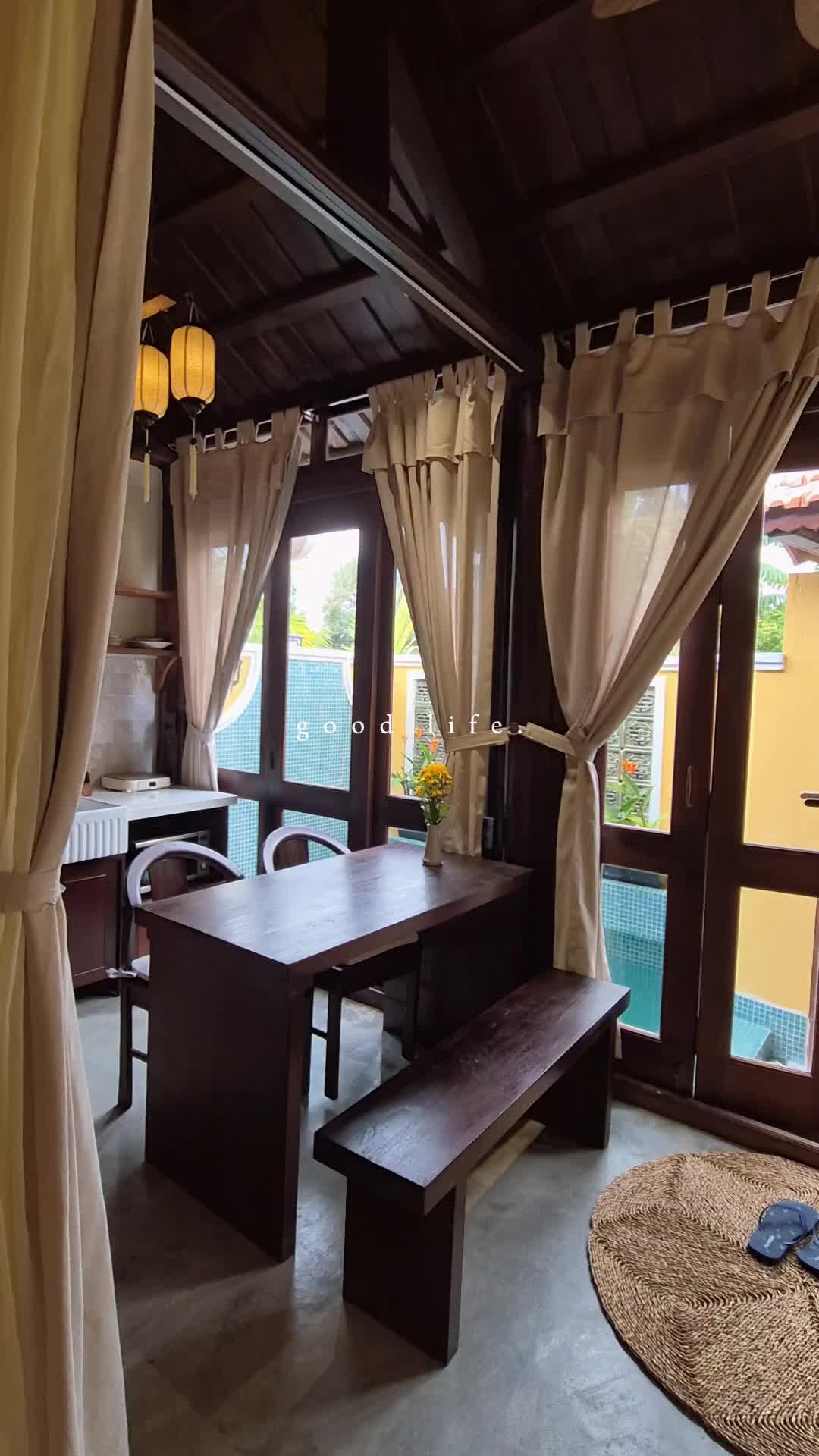 Welcome to our new home in town &ndash; Hoi An! Just a 1-minute walk to the Ancient Town, this cozy wooden-style house comes with: A relaxing bathtub A private pool A fully equipped kitchen 1 comfortable bedroom Perfect for your peaceful stay in Hoi An. Contact us for more information and booking! #HoiAnVilla #HoiAnStay #PrivatePool #WoodenHouse #HoiAnOldTown #VietnamTravel #HoiAnHomestay #BathtubView #HiddenGem #StayInStyle #HoiAnRetreat