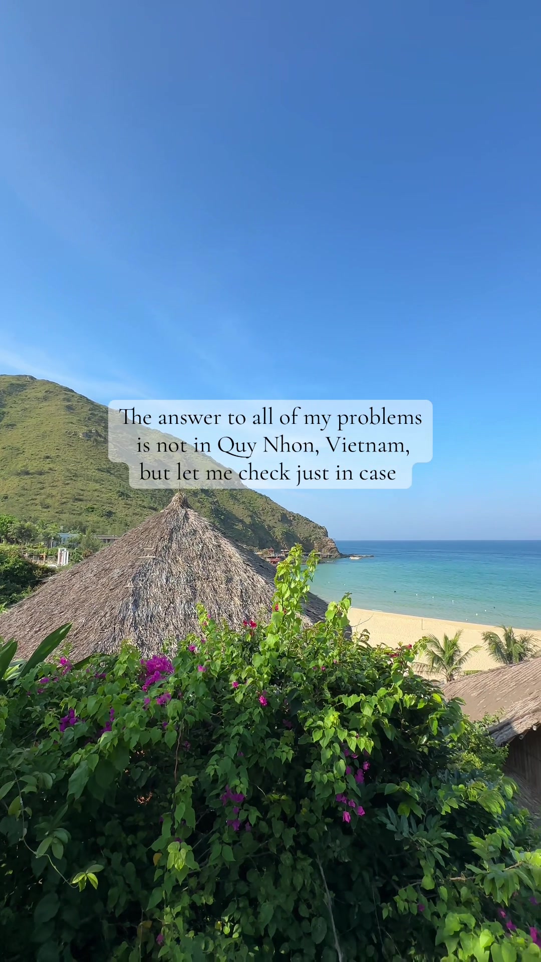 The answer to all of my problems  is not in Quy Nhon, Vietnam,  but let me check just in case.  Things to do in Vietnam 🇻🇳: Ky Co Beach in Quy Nhon.  #travel #traveltiktok #traveltok #vietnam #thingstodoinvietnam #quynhon #kycobeach 