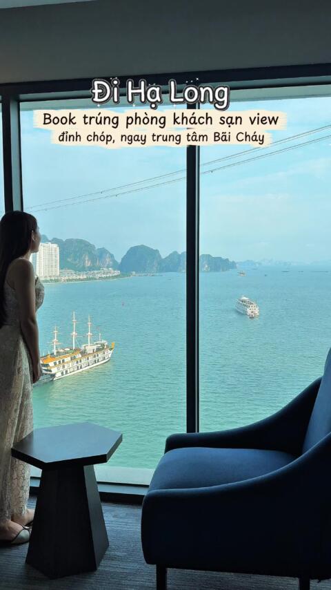 Ngủ dậy mở mắt ra l&agrave; thấy biển, thấy du thuyền. Tối th&igrave; xem ph&aacute;o hoa tr&ecirc;n giường, ta n&oacute;i qu&aacute; đ&atilde; lu&ocirc;nnn #halong #khachsanhalong #quynhhoahalong 