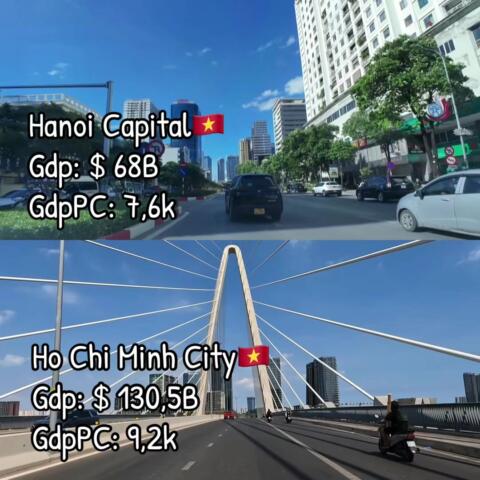 Ho Chi Minh🇻🇳 🤝 Hanoi🇻🇳 #vietnam#kynguyenvuonminh#gdp#skyline#economy 