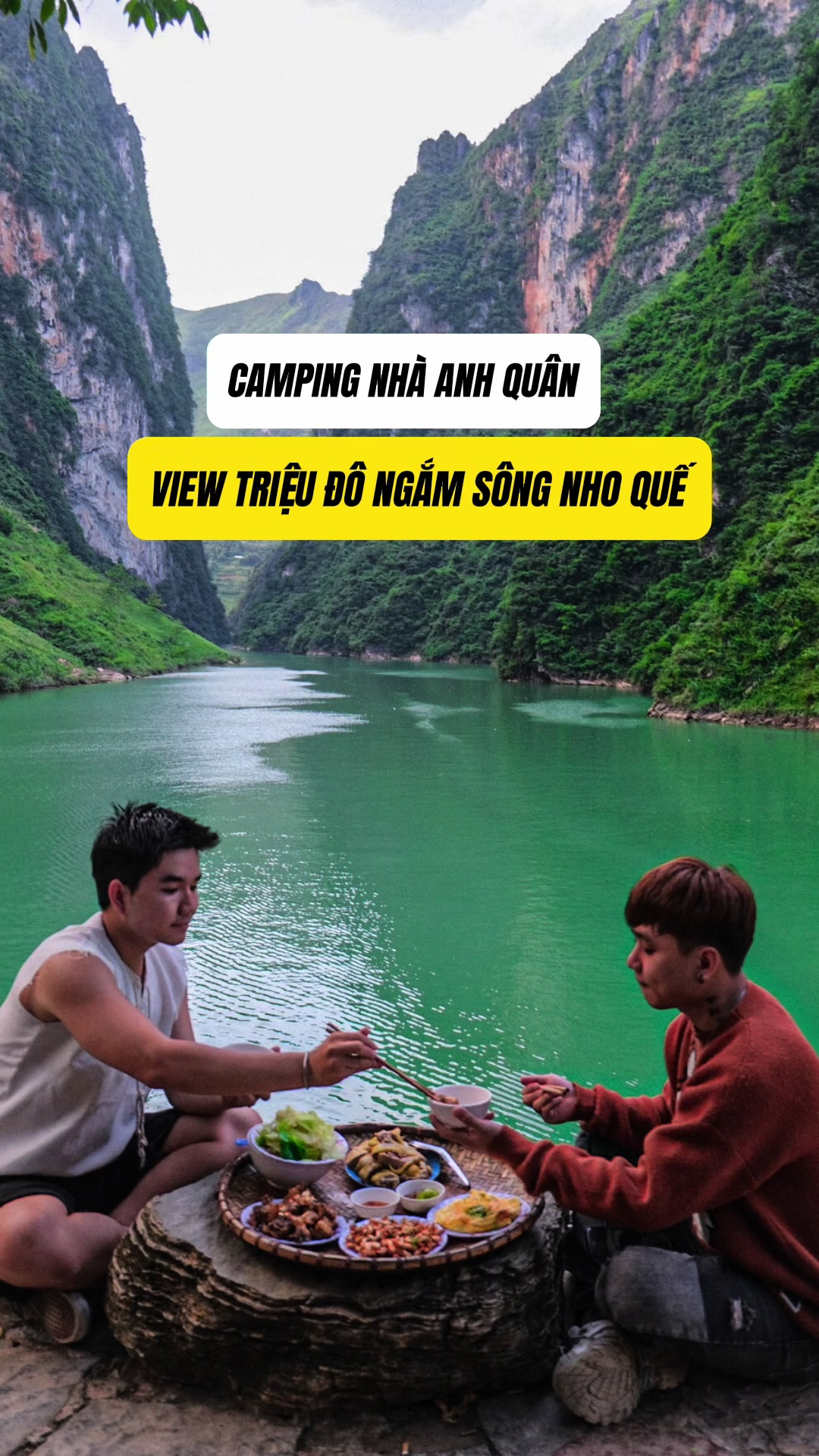 Chỉ với 150 ng&agrave;n bạn được ăn tại chiếc view triệu đ&ocirc; ở khu camping nh&agrave; anh Qu&acirc;n S&ocirc;ng Nho Quế #traveltiktok #learnontiktok #education #tiktoktravel #hagiang #ancungtiktok 