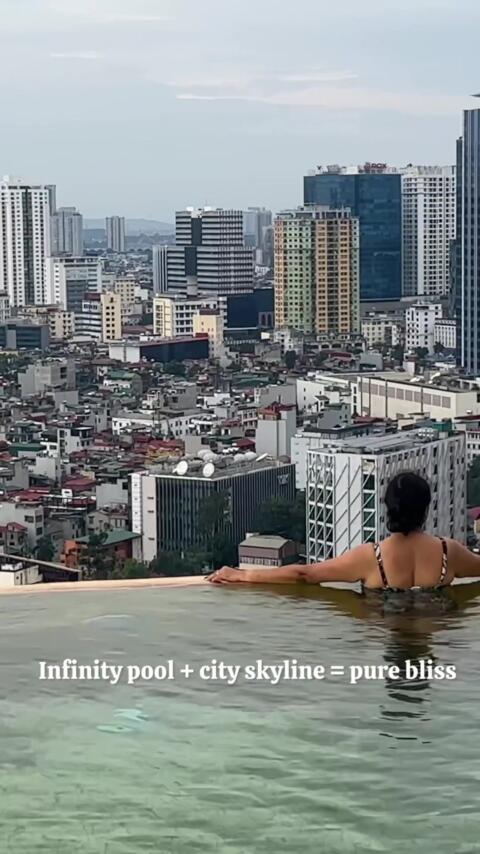 POV: A luxury Hanoi morning &mdash; infinity pool, $25 buffet & coffee ☕✨ #LuxuryTravel #Hanoi #InfinityPool #TravelTikTok #HotelBreakfast