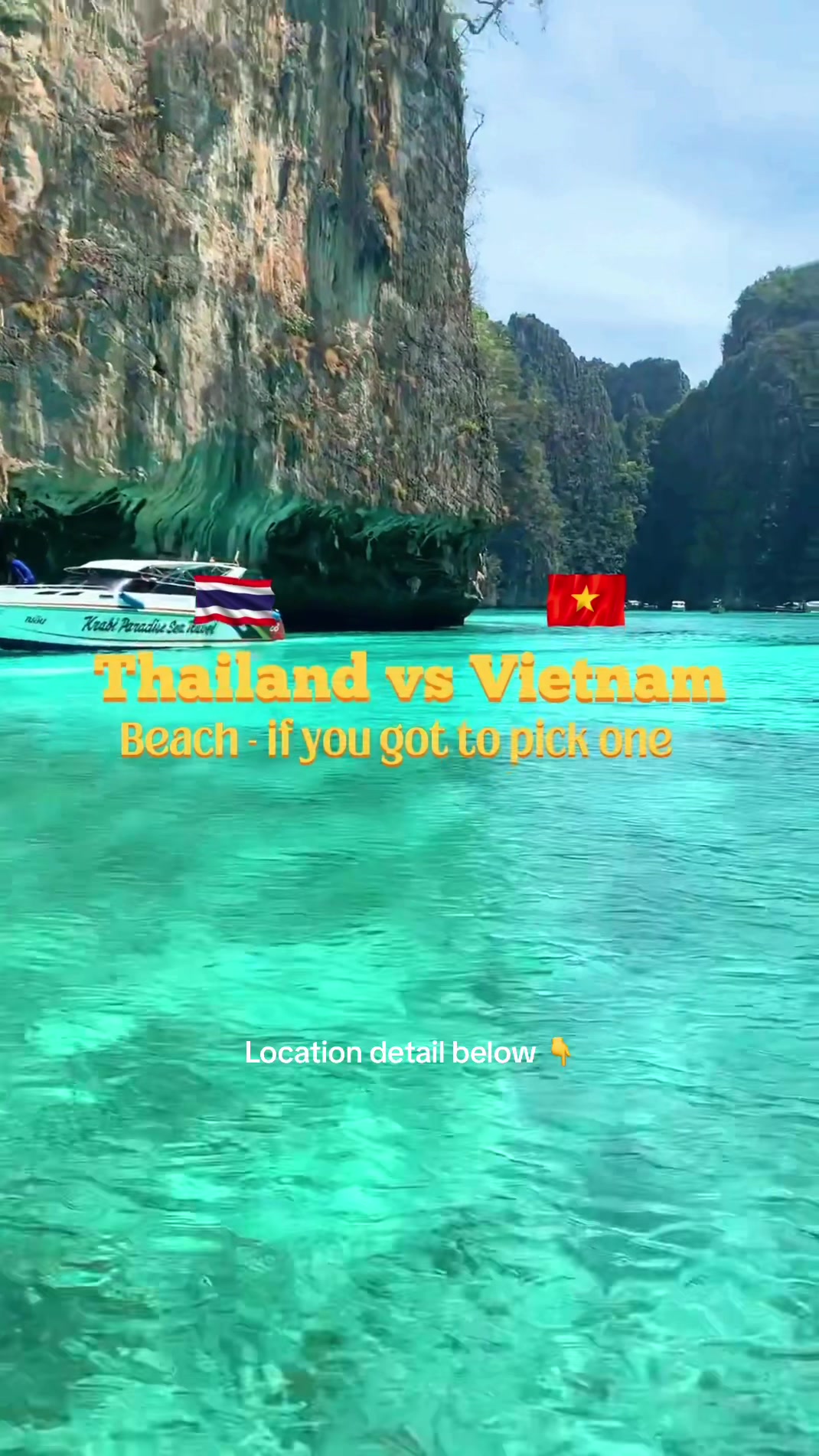 As Thai 🇹🇭 locals, we might be a bit biased, but honestly, when it comes to beaches, Thailand is still tops in Asia. However, Vietnam 🇻🇳 has its own special vibe you shouldn&rsquo;t overlook. Places like Ha Long Bay and cities like Hanoi or Ho Chi Minh City are truly incredible and worth exploring.⁣⁣ ❓What&rsquo;s your thought? ⁣⁣ Note: location in the clip⁣⁣ ⁣⁣ 1. Pi Leh Lagoon, Phuket, Thailand⁣⁣🇹🇭 2. Phi Phi Island, Phuket, Thailand⁣⁣ 🇹🇭 3. Da Nang Beach, Da Nang, Vietnam 🇻🇳 #thailandtravel #thailand #beachlover #vietnam 
