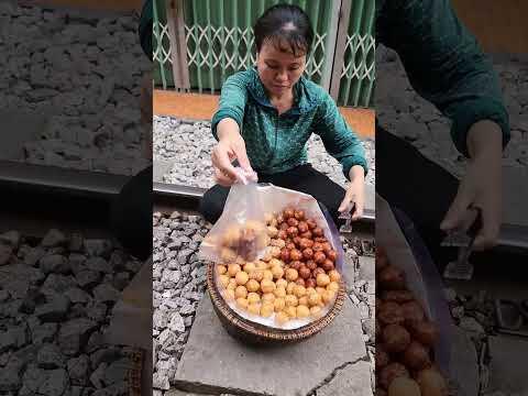 Amazing Sweet Balls Selling in Hanoi Train Street | Vietnam Street Food #shorts