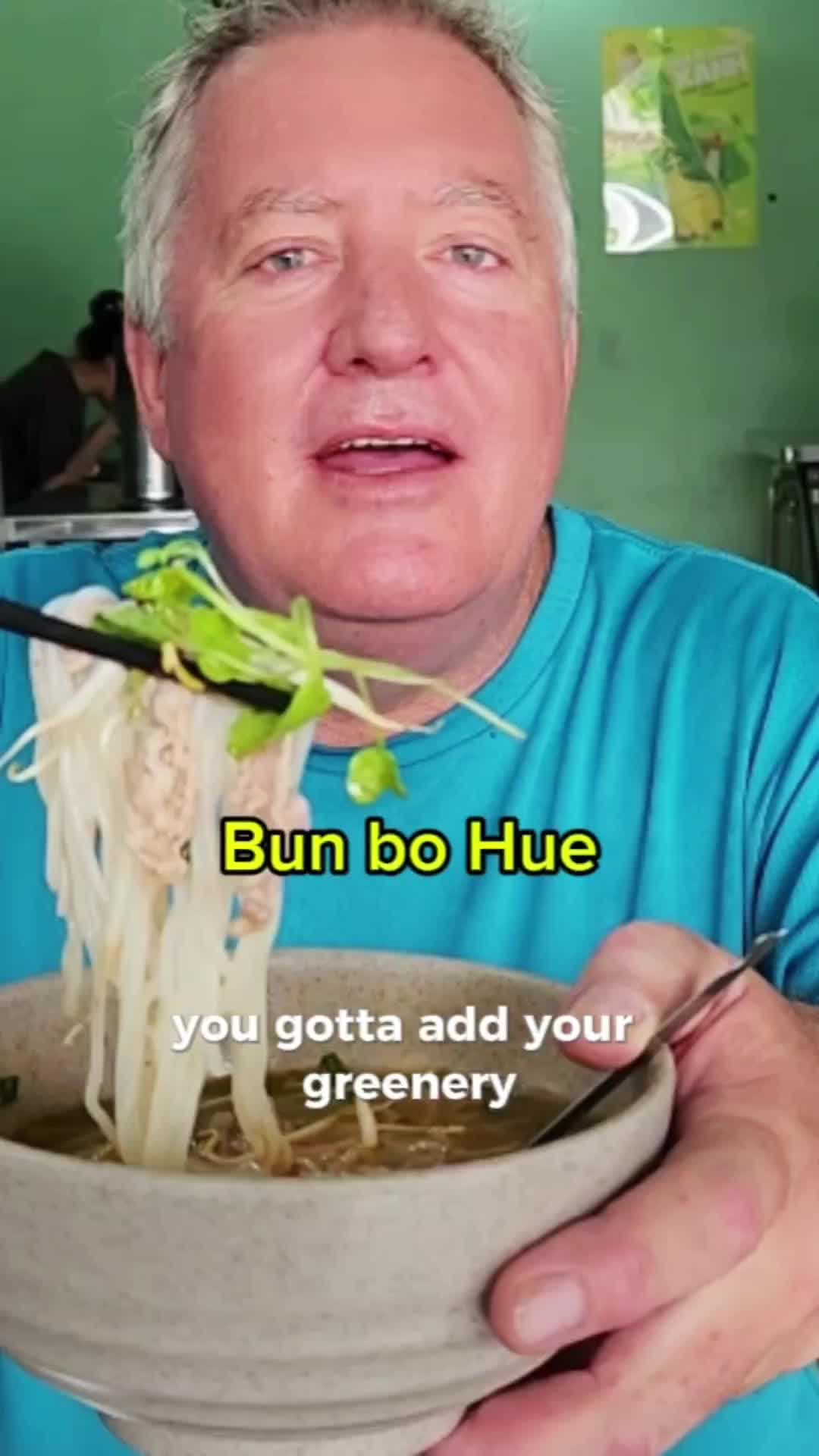 Eating Bun bo Hue noodles in Hue Vietnam.  Spicy, rich meaty flavour, raw beef and other bits and balls 😋  #Vietnam #foodies #bunbohue 
