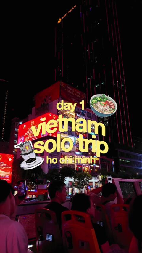 alone in saigon | ep. 03 &mdash; my first 24 hours solo in vietnam 🇻🇳 day 1 itinerary:  ★ pho hoa pasteur  ★ tan dinh church  ★ cong ca phe  ★ deeritage  ★ daspace  ★ shopping street (Trần Quang Diệu)  ★ oasis cafe  ★ nguyen hue | cafe apartments  ★ sightseeing night bus tour (via klook) save this for your saigon trip + use my codes for discounts ⭐️ klook: KLOOKMJLB agoda: MJLBAGODA get your guide: MJLBDAILY5 #vietnam #hochiminhcity #saigon #travelguide #solotravel 