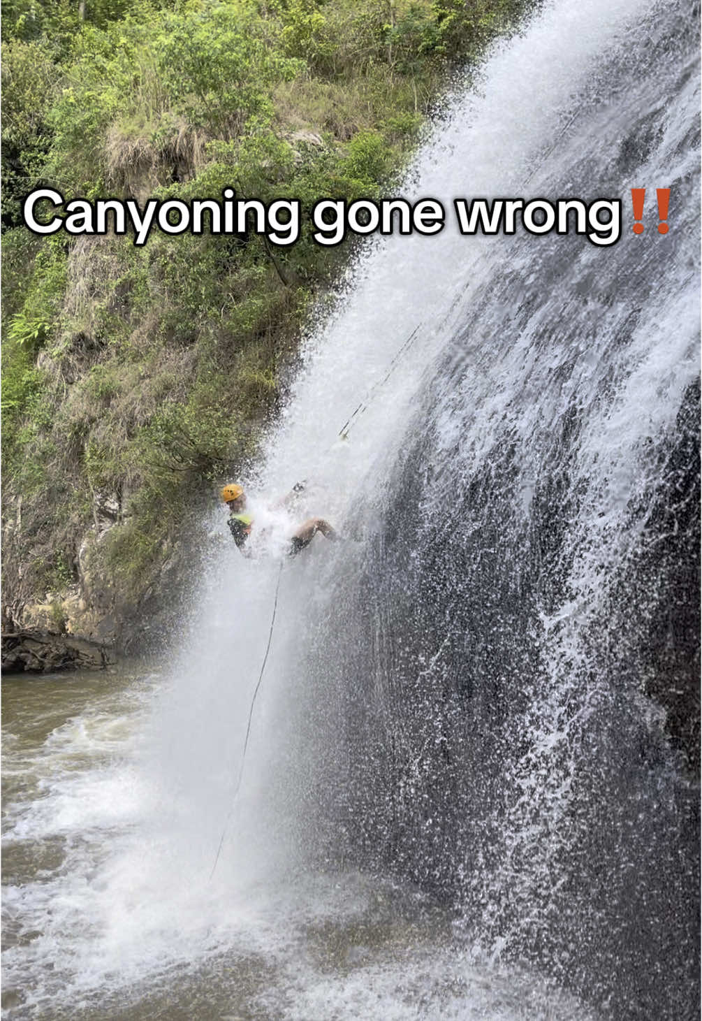 Canyoning gone wrong 😳‼️ Canyoning in Da Lat, Vietnam 🇻🇳  Advice: Book via hostel/hotel and not through GetYourGuide as it&rsquo;s a lot cheaper. #canyoning #closecall #adventure #absailing #waterfall #adrenaline #thingstodo #nature #extremesports #travelling #vietnam #dalat #viral #funny #relatable #traveltok #huluchippendalesdance 