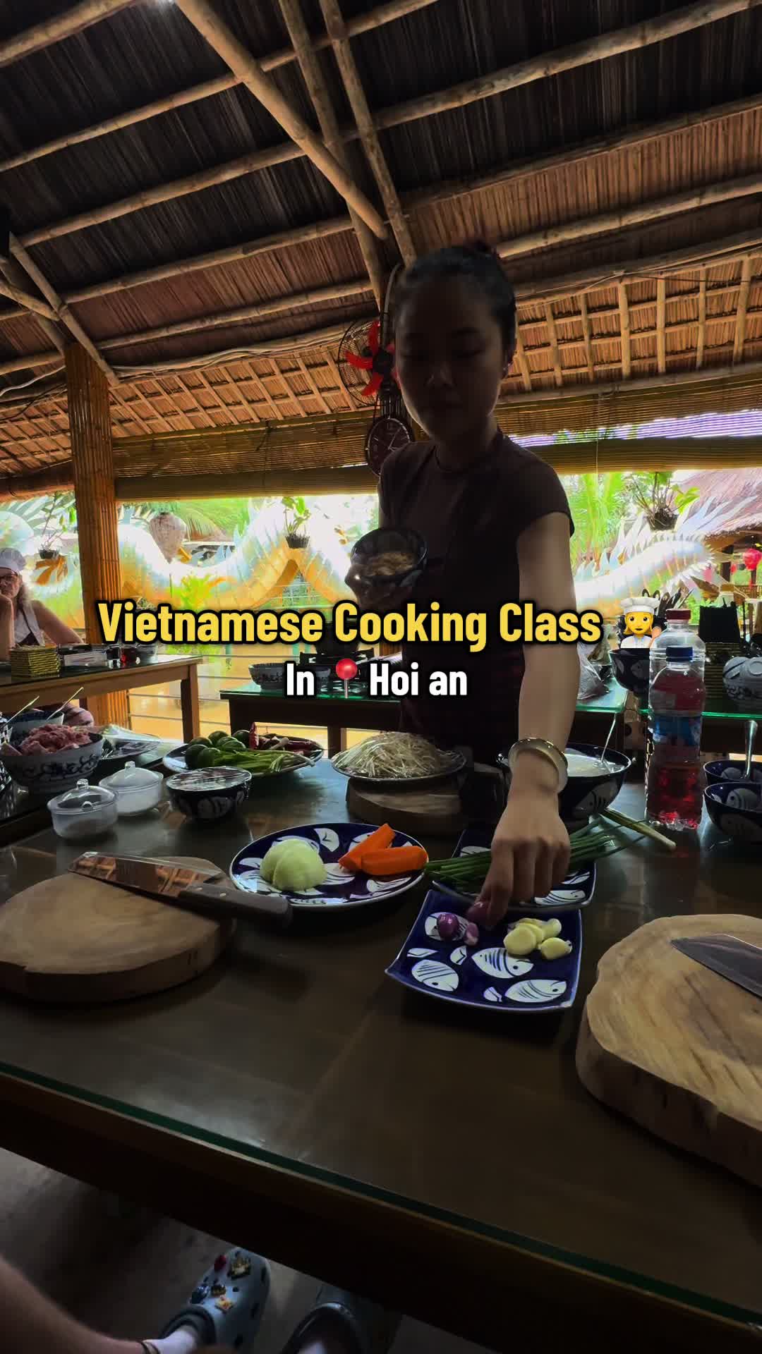Vietnam has some of the best food in the world, so being able to cook it ourselves and then eat it was an absolute dream. This is 100% the best thing we have done in Hoi an, Vietnam.  We booked this tour via @GetYourGuide for only &pound;11 including the basket boat ride in the coconut forest. #cooking #cook #class #vietnam #recipe #activity #itinerary #travel #traveltok #traveltiktok #fyp 