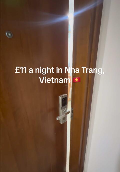 This is an amazing budget friendly hotel room/mini apartment in Nha Trang, Vietnam 🇻🇳 for only &pound;11 a night 🤯 that&rsquo;s only &pound;5.50 each if you&rsquo;re sharing the room with your partner! #travel #uktiktok #nhatrang #vietnam #hotelreview 