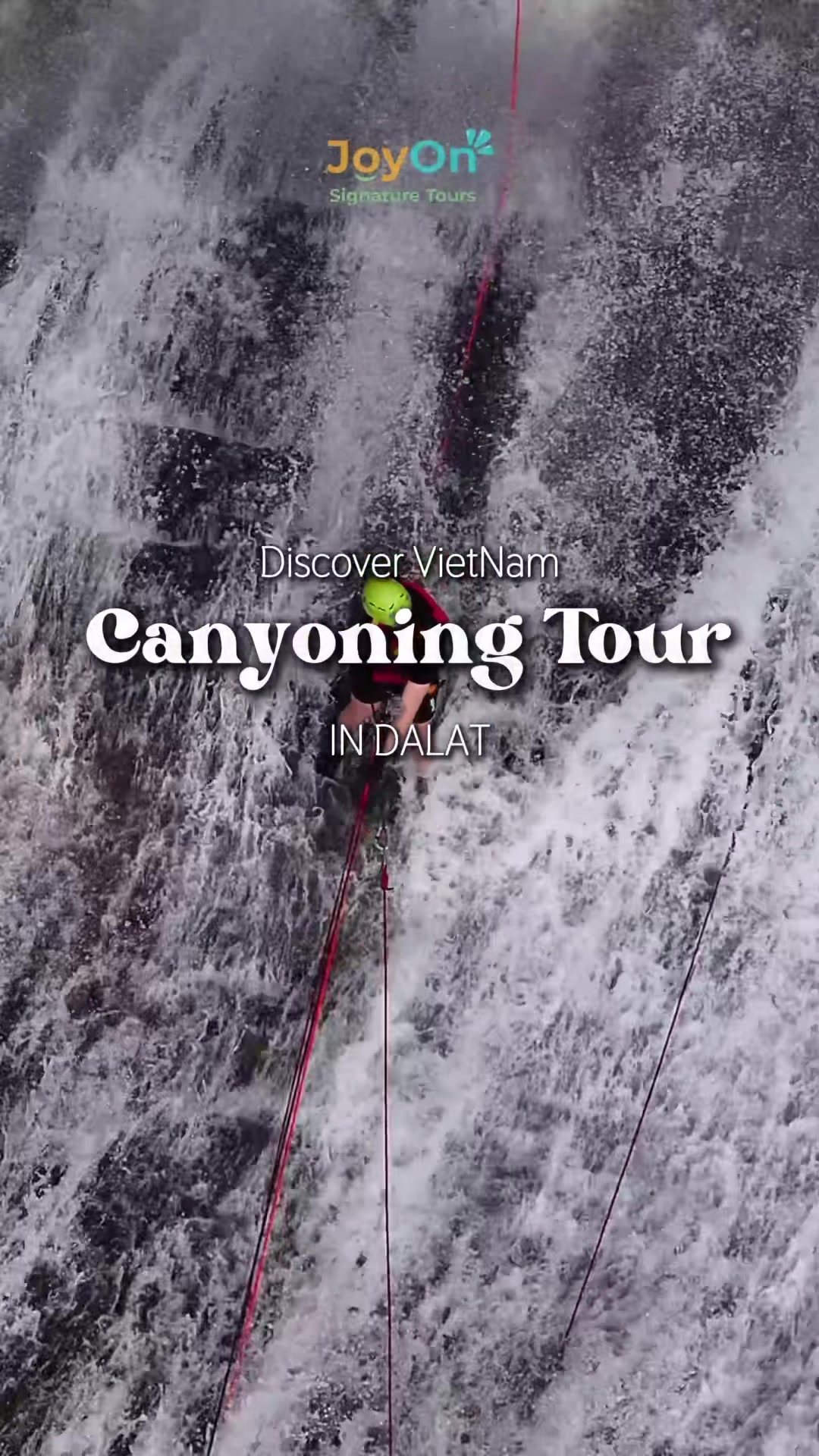An unforgettable waterfall sliding adventure in Da Lat &ndash; thrilling and wild! #joyontours #explorevietnam #vietnamtravel #dalat #canyoningtours 