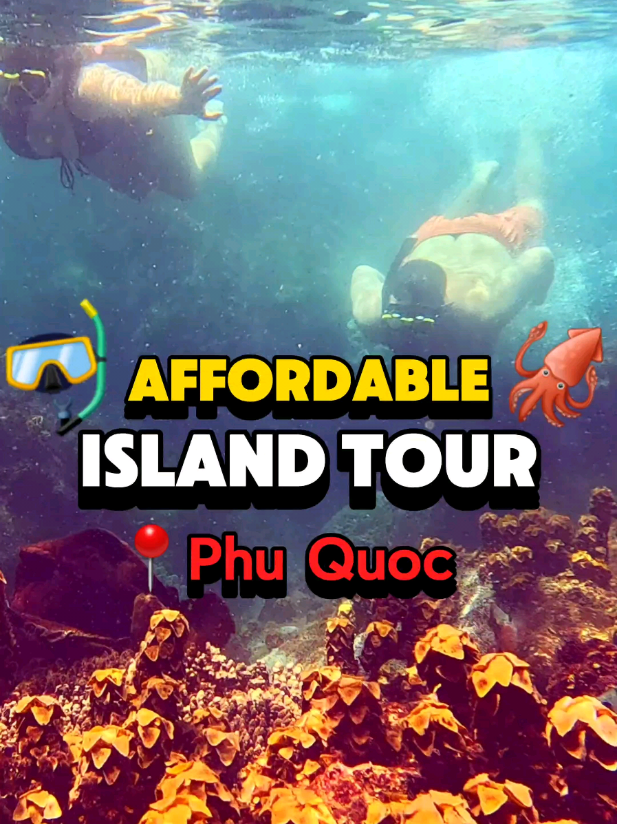We&rsquo;ve never done this much in a day for this little.🌴😍🤿 This tour had two snorkeling spots, crystal-clear water, and some of the brightest coral we&rsquo;ve ever seen! 🪸🐠 We also tried fishing (unsuccessfully 😅), but we don't want to talk about it... It&rsquo;s 8 hours start to finish, and the price includes hotel pickup! Highly recommend this if you want an easy, all-in-one snorkel, fishing & beach day that doesn&rsquo;t feel rushed, and lets you enjoy the sights of Phu Quoc's smaller islands. 🏝🚢 📍Phu Quoc, Vietnam DM us if you want the exact tour link! 💬 . . . #phuquoc #vietnamtravel #vietnamtips #travelcouple #couplestravel #vietnamtour&nbsp;#vietnam 