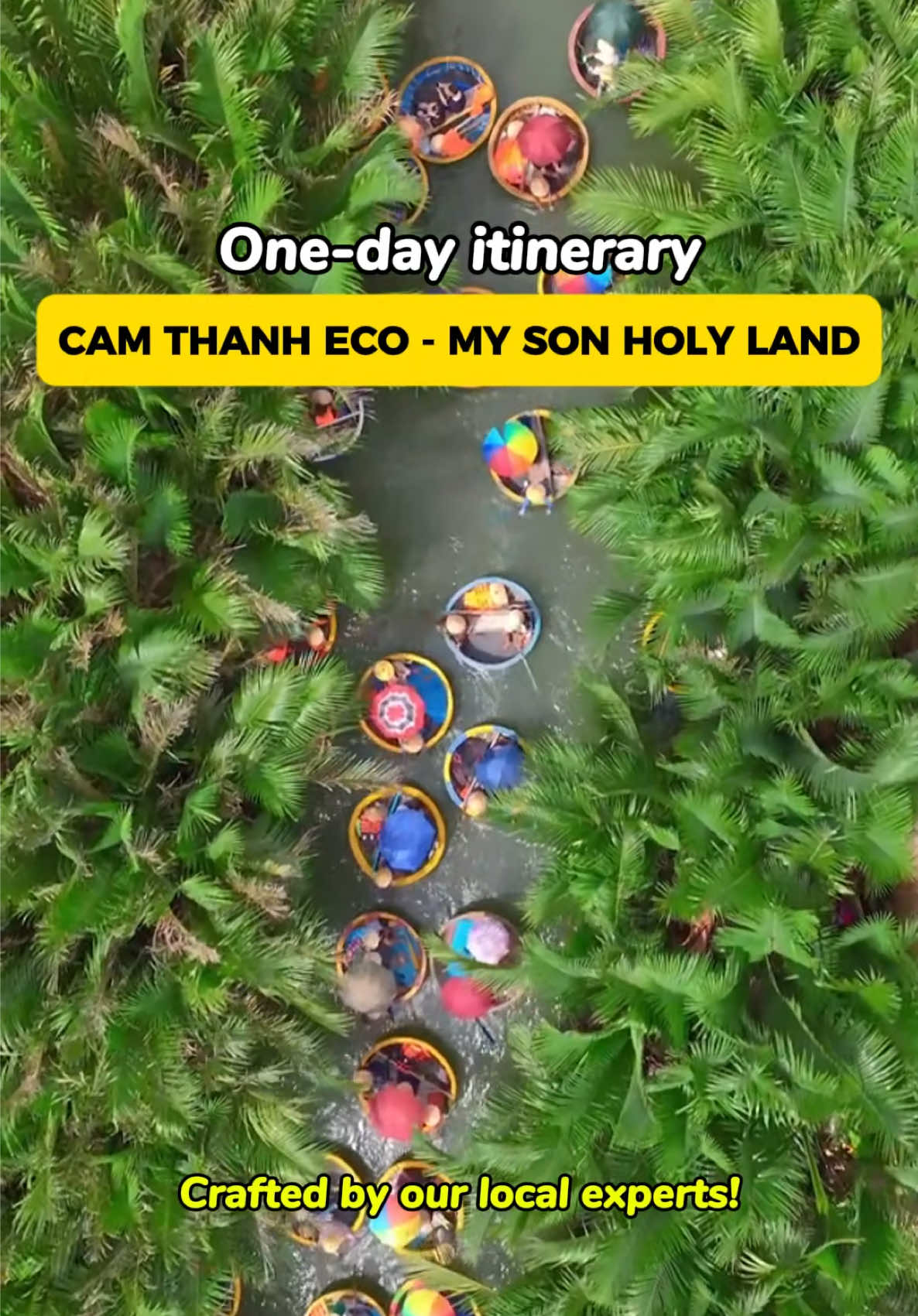 From lush coconut forests to ancient holy ruins - all in just one day!  Cam Thanh Eco & My Son Sanctuary - the perfect chill tour for those who love both adventure and relaxation. 📩 Message us for the full itinerary! #vietnamtravel #thingstodoinvietnam #mysonsanctuary #centralvietnam #vietnambucketlist 