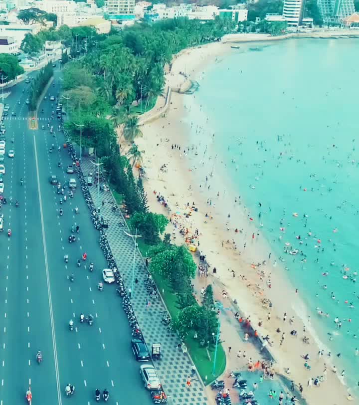 Vung Tau Beach at a glance One of the best beaches in Southern Vietnam  Cr: Vu Flycam | Welcome to Vietnam #wolcup2022 #phuotluon #phuot #travel #dulich 