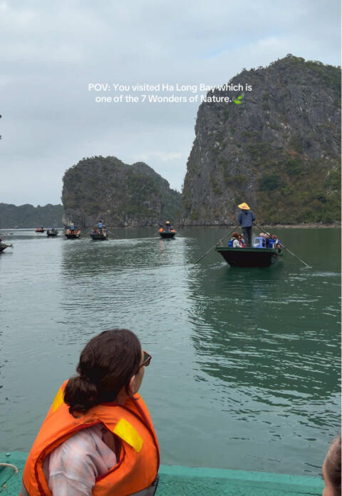 My first time visiting any Wonders of Nature, and it was spectacular!😍🍃😭 #reshasapkota #halongbay #wonderofnature 