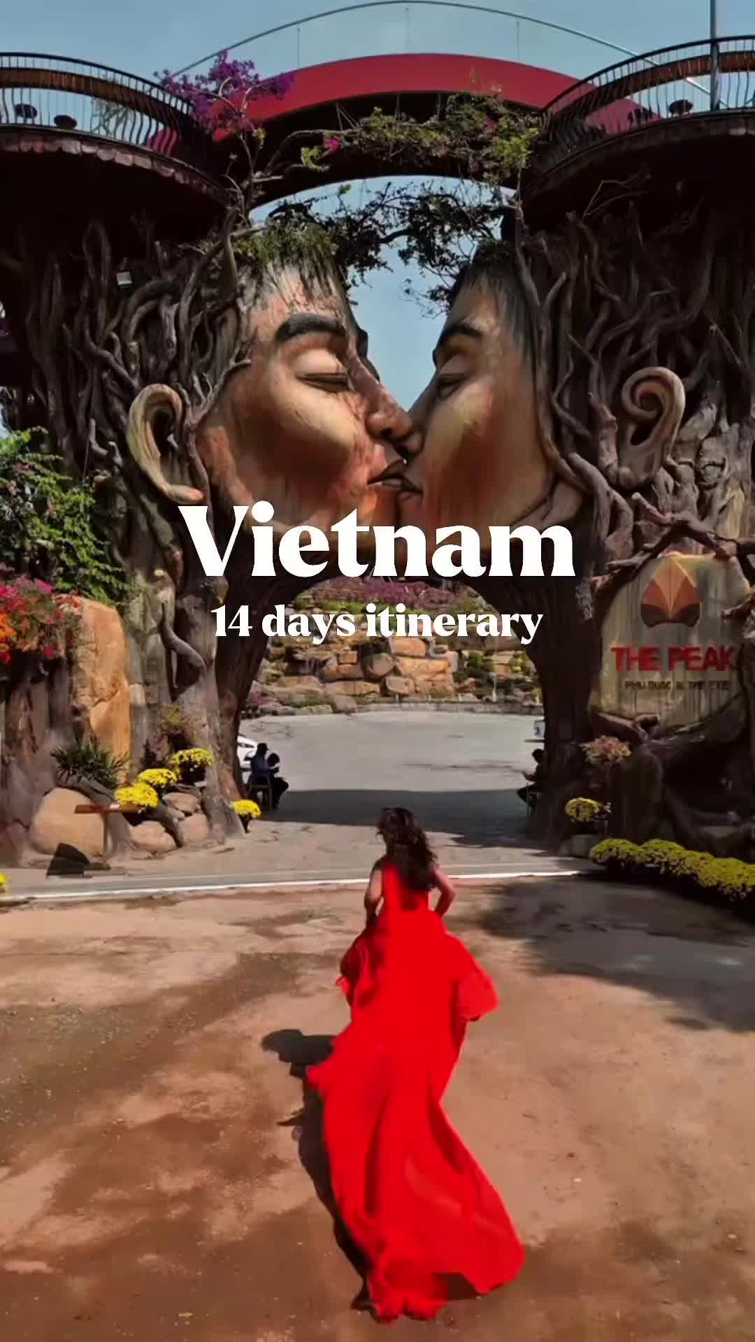 🇻🇳 Save this 14-day Vietnam itinerary for first timers! 👇🏼 Hanoi - 2 days 🏯 Temple of Literature 🌊 Hoan Kiem Lake & Old Quarter 🍜 Pho / Bun Cha ☕ Egg Coffee Giang 🏮 Train Street 🛕 Ho Chi Minh Complex 🛍️ Night Market 🚣 Ninh Binh optional day trip (Trang An) Sapa - 3 days 🌄 Fansipan by cable car 🌾 Muong Hoa Valley 🏘️ Cat Cat Village 🚶 Lao Chai - Ta Van trekking 📸 Cloud Yard viewpoint 🛁 Herbal bath experience 🍲 Sapa hotpot Da Nang - 3 days 🌉 Golden Bridge - Ba Na Hills 🏖️ My Khe Beach 🌆 Dragon Bridge night show 🛕 Marble Mountains 🌅 Son Tra Peninsula ☕ Sea-view caf&eacute;s 🍤 Seafood by the beach Hoi An - 2 days 🏮 Ancient Town by night 🛶 Lantern river cruise 🍜 Cao Lau / Mi Quang 🛵 Coconut Boat 📸 Butterfly Garden / Photo spots 👗 Tailor-made clothing Phu Quoc - 4 days 🌅 Sunset Town 🚠 Hon Thom Cable Car 🏖️ Bai Sao / Khem Beach 🤿 Snorkeling tour (Gam Ghi - May Rut) 🍽️ Night Market 🐠 VinWonders / Safari 🌊 Chill beach clubs Follow me for more Vietnam itineraries & travel tips! #vietnamtravel  #vietnamitinerary #asiaitinerary  #explorevietnam #vietnamtrip 