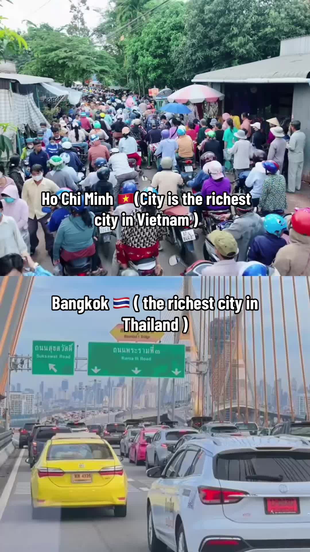 The richest city in Vietnam 🇻🇳 and the richest city in Thailand 🇹🇭#vietnam #hochiminh #🇻🇳 #vietnampoor #thailand🇹🇭 