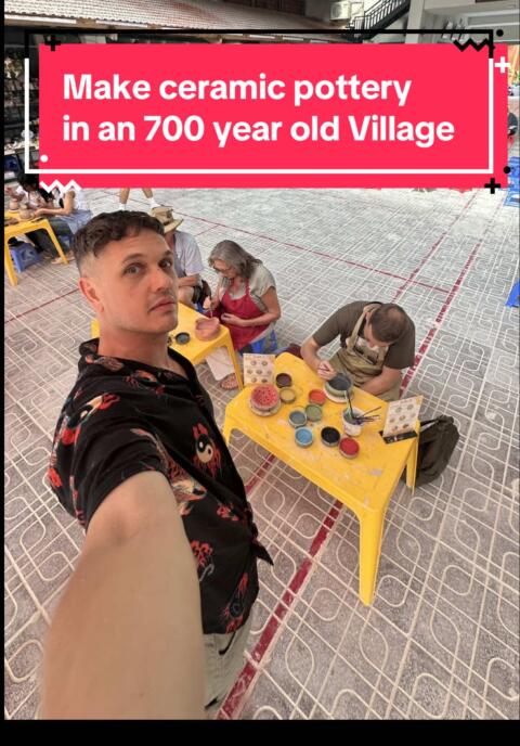 Making pottery in Bat Trang village, Hanoi - a fun and creative activity for families and travelers! I tried my hand at crafting ceramics and had a blast. #battrangvietnam #vietnamadventure #VietnamTravel #potterymaking #kidsactivity  Let me know if this fits your style or if you'd like me to make any changes!