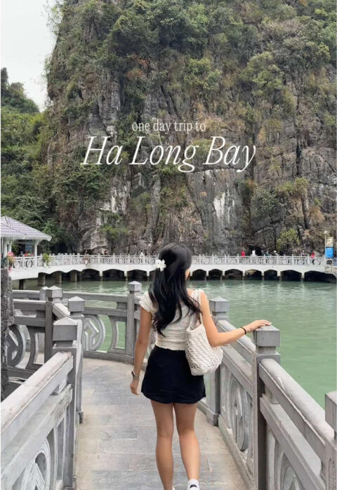 Day trip to Ha Long Bay! 🤍  we booked off Klook and had a lovely time exploring the beauties of this landmark although it was so chilly and cloudy. 🥹 kayaking there has been on my bucket list for a while so I'm happy to finally have done it! #halongbay #vietnam #halongbayvietnam #vietnamvlog #travelvlog #fyp #hanoi 
