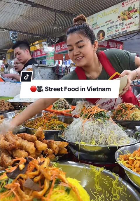 Trying some traditional Vietnamese food at a local market in Da Nang Vietnam.😍🤤 #Vietnam #SoloTravel #Freelocated #tiktoklive #livehighlights 