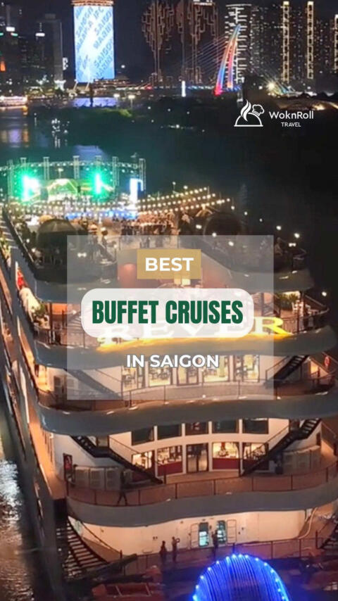 Dinner buffet + Saigon skyline + cruise on the river? 🚢✨ Here are 4 popular dinner cruises in Saigon and their prices. Which one would you choose for your next night out? 🌃🍽️ #SaigonCruise #SaigonNightlife #VietnamTravel #HoChiMinhCity #WoknRollTravel 