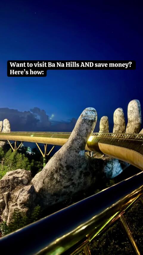 Best way to visit Ba Na Hills 🇻🇳 Save money, avoid crowds & enjoy the magic ✨ Sunset ticket + free shuttle + buffet + empty Golden Bridge = perfect day #BaNaHills #VietnamTravel #GoldenBridge #DaNang #TravelTips #BudgetTravel #SunWorld      