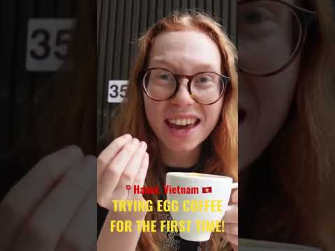 Trying EGG COFFEE in Vietnam 🇻🇳 #shorts #vietnam #hanoi