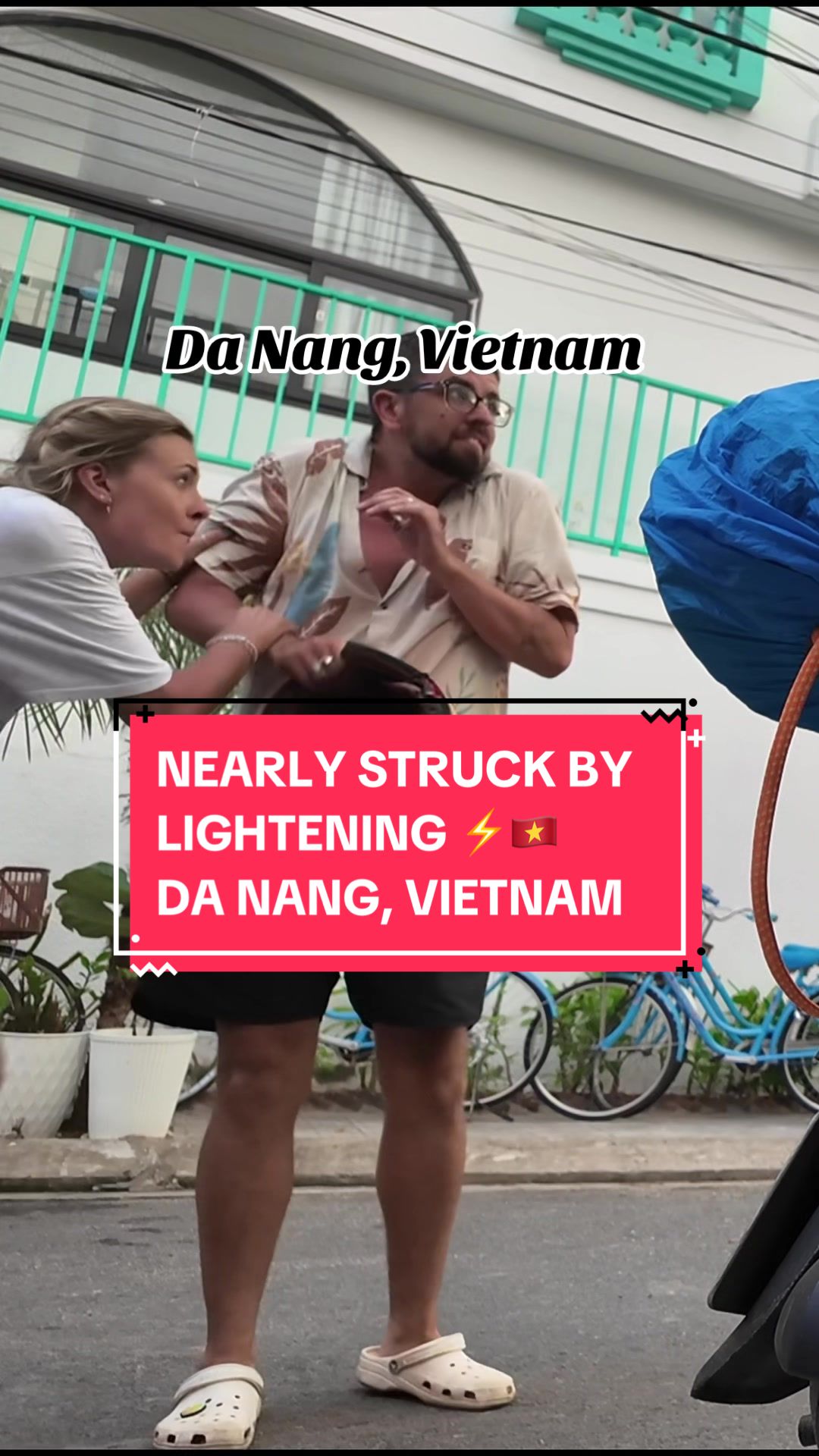 Almost struck by lightening in Da Nang, Vietnam! We were so scared 😅☔️ #cyclone #typhoon #tropicaldepression #16w #lightening #struckbylightning #vietnam #storm #danang #vietnamese #scary #thunder #thunderstorm #stormy #backpacker #backpacking #vietnamtoiyeu #danangvietnam #🇻🇳 #🇻🇳🇻🇳🇻🇳 #coupletravel #travelvietnam #vietnamtravel #vietnamtyphoon  #electricalstorm #⚡️amazing⚡️ #⚡️ #🌩️