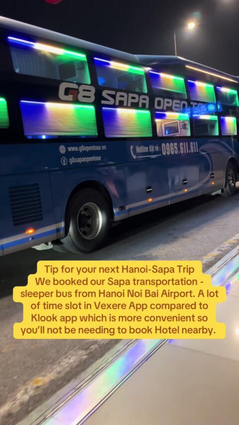Tip for your next Hanoi-Sapa Trip We booked our Sapa transportation - sleeper bus from Hanoi Noi Bai Airport. A lot of time slot in Vexere App compared to Klook app which is more convenient so you&rsquo;ll not be needing to book Hotel nearby. Use my code when you download Vexere app for discount: https://vexere.com/en-US/referral?rid=ANASTACIO001  #travelwithduchmel #vietnam #sapa #traveltips #tiktoktravel 