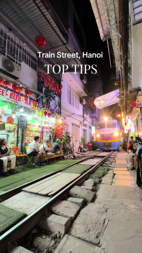 Train street is a must visit in Hanoi 🚂✨ Be sure to avoid crowds by heading to the southern section of the tracks and check the schedule in advance so that you can get there early enough to secure a comfy spot! #vietnam #hanoi #trainstreet #traveltok 