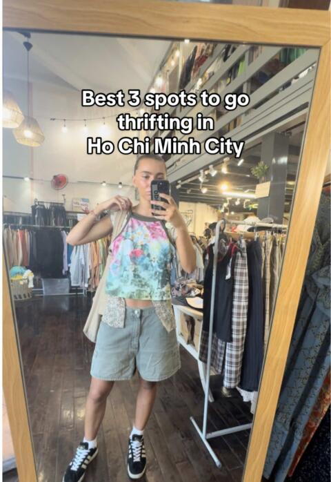 I love HCMC!!! Such good thrifting spots &hellip; for sureee my fav was the market tho! Here&rsquo;s where I went:  📍 Vinatage Hearts 90s 📍 Dau Do Vintage  📍 Hoa Hoang Tham Market (go all the way to the back!)  📍 JOE thrift shop  📍 Closete (in cafe apartmentsn) Follow to see me thrift my way through Vietnam !! :)  #travel #sustainablefashion #thrifting #hcmc #vietnamthrift #thriftwithme #traveling #traveltheworld #secondhand #girltravel #femaletravel 