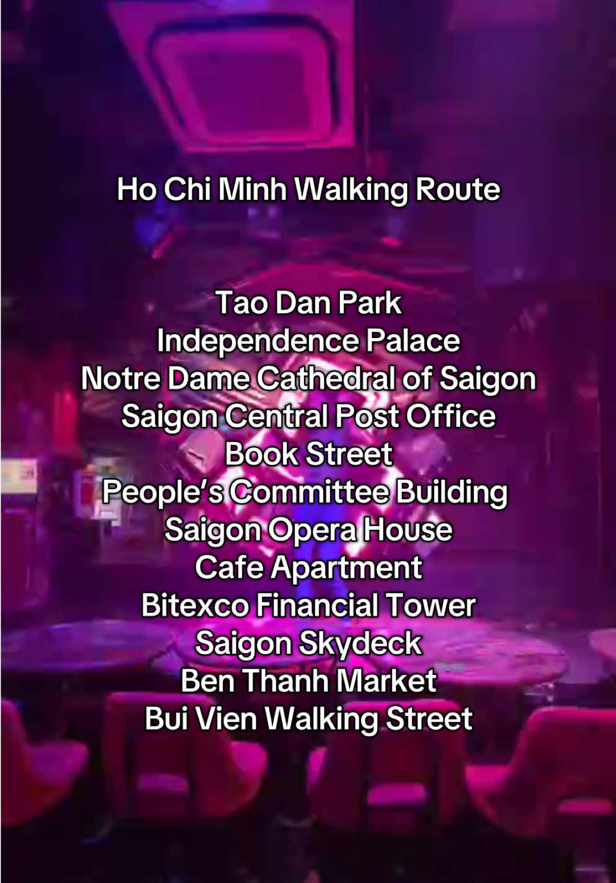 From Cebu to Ho Chi Minh City Vietnam Real Quick! We did Ho Chi Minh in less than 24 hours!  Here&rsquo;s a Ho Chi Minh Walking Route that could help you as spots are near each other. Ho Chi Minh Places to Visit Breakfast at B&aacute;nh M&igrave; Hồng Hoa Tao Dan Park Independence Palace Notre Dame Cathedral of Saigon Saigon Central Post Office Book Street Lunch at Wrap&Roll at MPlaza People&rsquo;s Committee Building  Saigon Opera House Cafe Apartment (Snack here) Bitexco Financial Tower Saigon Skydeck (Klook for tickets) Ben Thanh Market (for shopping) Dinner at Phở &Ocirc;ng C&aacute;t Gia Truyền Since 1988 Bui Vien Street (for Night Life) Saigon Travel Itinerary | Ho Chi Minh Itinerary | Ho Chi Minh Places to Visit | Saigon Vietnam Itinerary | Saigon Things to do | Saigon Tourist Spot | Vietnam Itinerary | Vietnam Tourist Spot #vietnam #hochiminh #hochiminhcity #saigon #travelitinerary #viraltiktok #hochiminhcity #saigontravel #travelblogger #traveltiktok #traveltiktok 