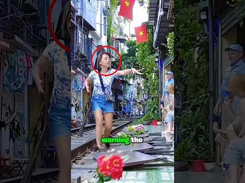 The Most Dangerous Street in Vietnam | Hanoi Train Street #shorts