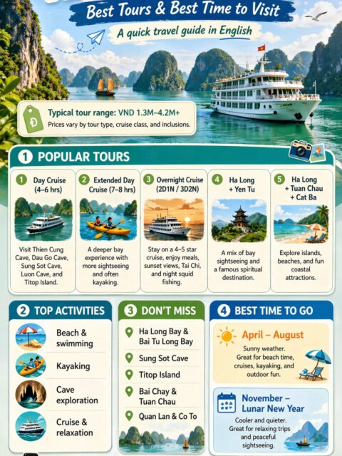 Have you ever been to Ha Long Bay? Do you know the best season to visit? Why is Ha Long Bay one of the world&rsquo;s seven natural wonders? Watch this video for a quick guide. #tienganh #viral #halongbay #halongtour