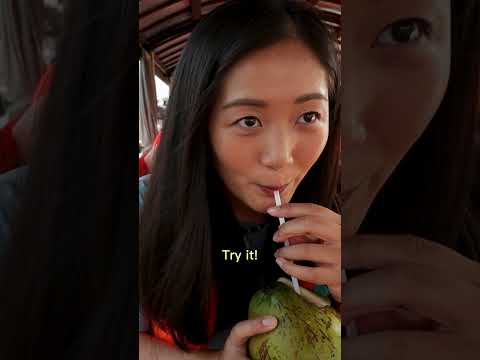 $1 Coconut From Floating Market In Vietnam 🇻🇳 #shorts #vietnam
