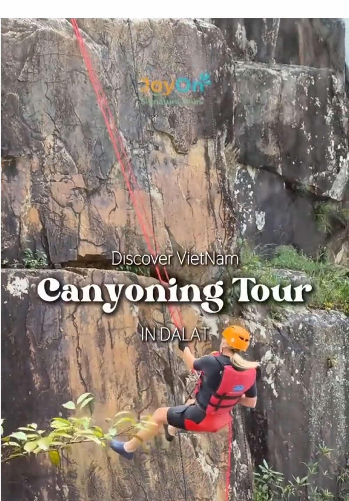 Scream out loud and slide down the falls &ndash; Would you dare? #joyontours #dalat #joyon #explorevietnam #canyoningtours 